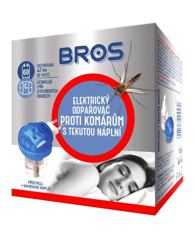 Bros elektr.odpařovač na komary s tekutou naplní 60 nocí Bros elektr.odpařovač na komary s tekutou naplní 60 nocí