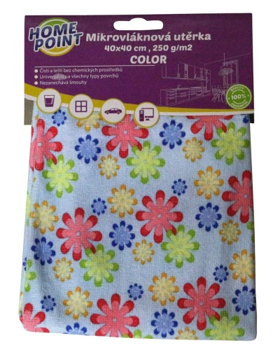 Utěrka Mikrovlákno COLOR květiny 40x40 cm 250 g Utěrka Mikrovlákno COLOR květiny 40x40 cm 250 g