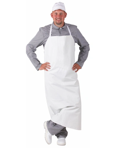 Pánská zástěra s laclem, bílá Pánská zástěra s laclem, bílá