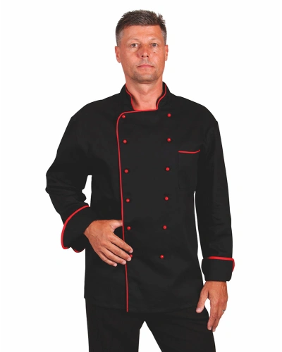 Pánský kuchařský rondon, dvouřadý, černý Pánský kuchařský rondon, dvouřadý, černý
