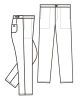 Pánské pracovní zdravotnické kalhoty, nákres Pánské pracovní zdravotnické kalhoty, nákres