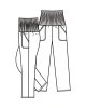 Dámské kalhoty HANA, vysoký úpletový pas, s kapsa - nákres Dámské kalhoty HANA, vysoký úpletový pas, s kapsa - nákres