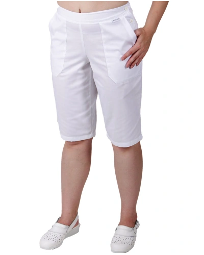 Dámské 3/4 zdravotnické kalhoty VANDA - bílé