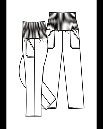 Kalhoty dám. prac. vysoký elastický pas., 2403 HANA