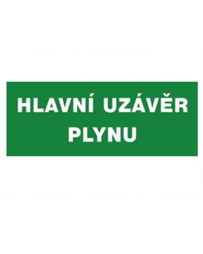 Hlavní uzávěr plynu Hlavní uzávěr plynu