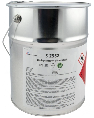 Epoxyesterový elektroizolační email S2352, k ochraně vinutí točivých strojů, 0101 šedá, 10 kg Epoxyesterový elektroizolační email S2352, k ochraně vinutí točivých strojů, 0101 šedá, 10 kg