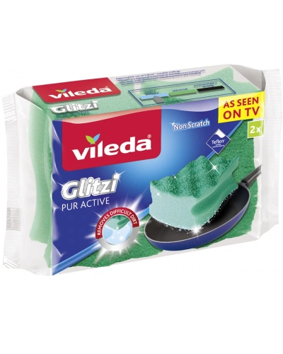 Vileda PUR active houbička na nádobí vysoká, 2 ks Vileda PUR active houbička na nádobí vysoká, 2 ks