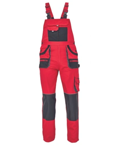 Pánské montérkové kalhoty s laclem HANS, červená/antracit Pánské montérkové kalhoty s laclem HANS, červená/antracit