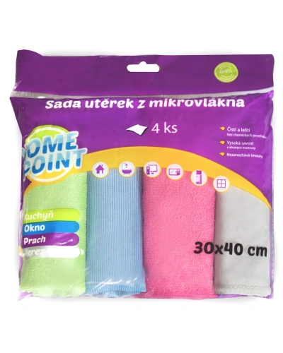Utěrka mikrovlákno sada čistících utěrek 4ks 30x40 cm 260 g + šedá 220 g Utěrka mikrovlákno sada čistících utěrek 4ks 30x40 cm 260 g + šedá 220 g
