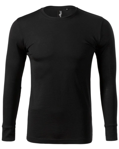 Tričko pánské Merino Rise LS 159 - černá Tričko pánské Merino Rise LS 159 - černá