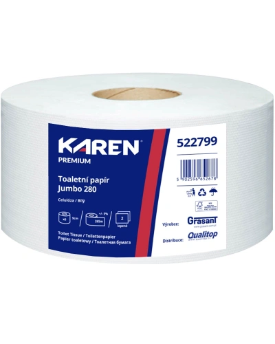 Toaletní papír Jumbo Karen 28cm 2VR 522799 Toaletní papír Jumbo Karen 28cm 2VR 522799