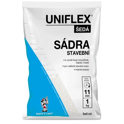 Uniflex sádra, šedá, stavební Uniflex sádra, šedá, stavební
