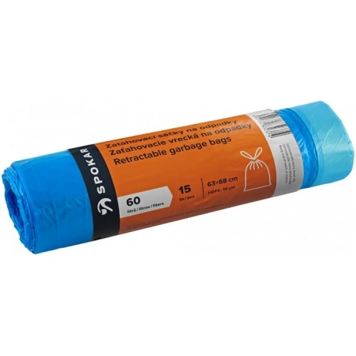 Zatahovací pytle na odpadky, 60l ,15ks