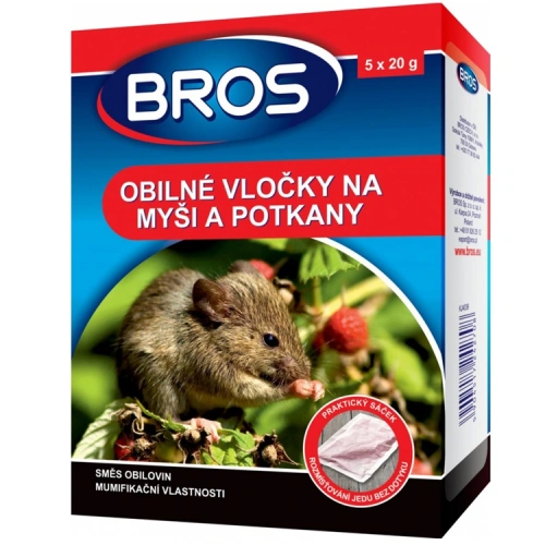 Bros obil. vločky na myši, krysy a potkany 5x20g Bros obil. vločky na myši, krysy a potkany 5x20g