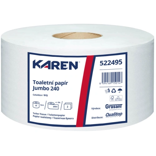 Toaletní papír Jumbo Karen 24cm 2VR 522495 Toaletní papír Jumbo Karen 24cm 2VR 522495