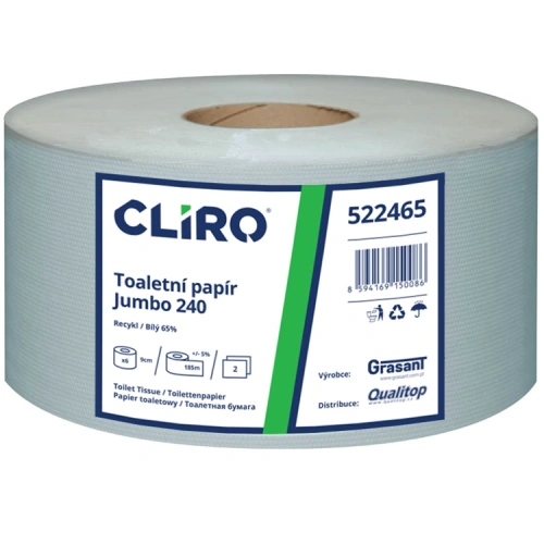 Toaletní papír Cliro Jumbo 24cm 2VR 522465 Toaletní papír Cliro Jumbo 24cm 2VR 522465