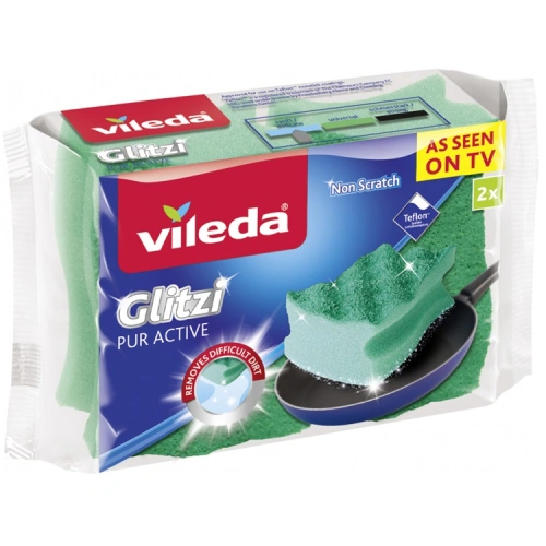 Vileda PUR active houbička na nádobí vysoká, 2 ks Vileda PUR active houbička na nádobí vysoká, 2 ks