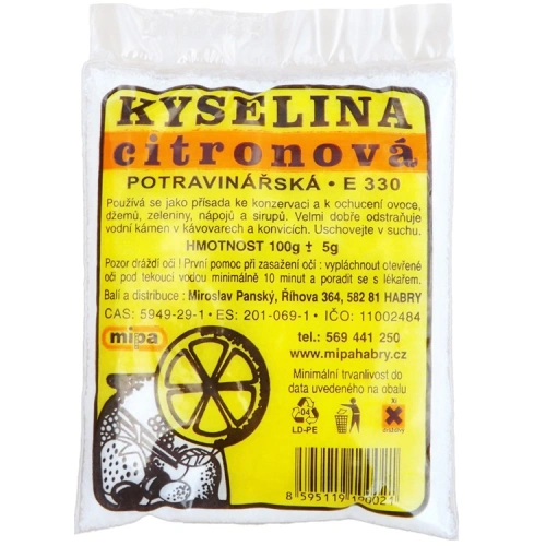 Kyselina citronová potravinářská, 100 g Kyselina citronová potravinářská, 100 g